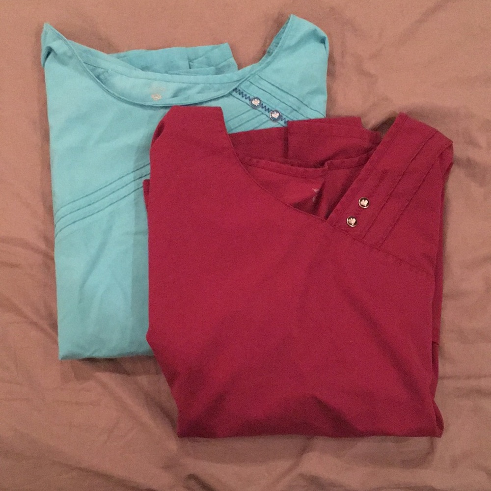 2 Cherokee Luxe Scrub Top Bundle